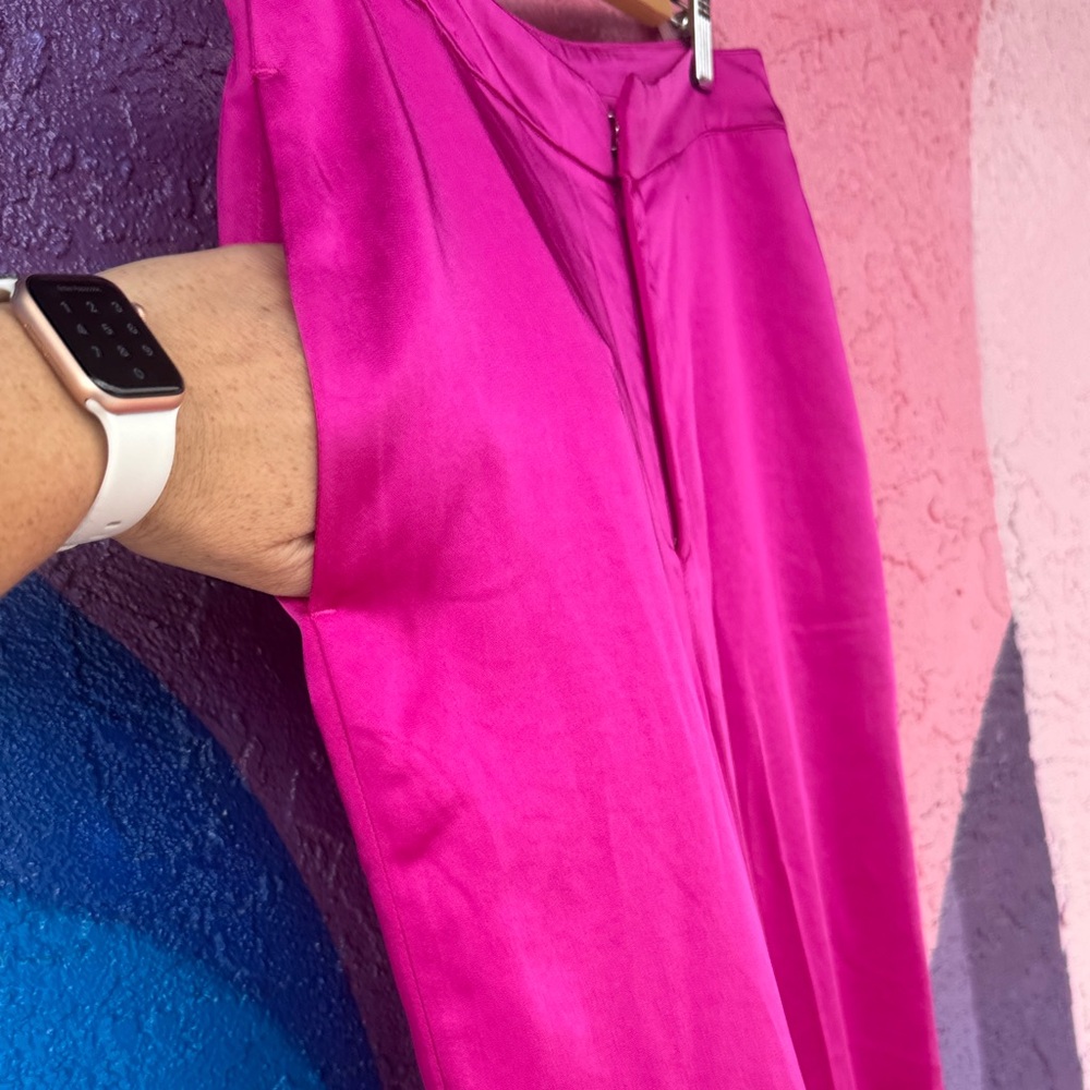 House of Harlow 1960 pink satin straight/wide leg pants - Picture 5 of 5